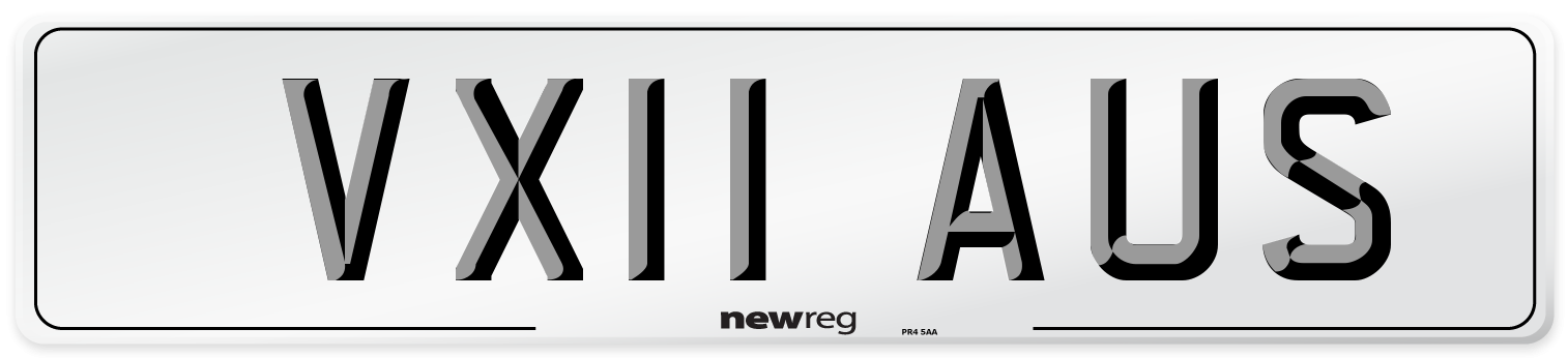 VX11 AUS Number Plate from New Reg